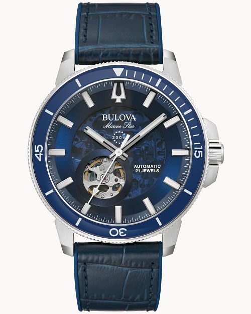 Bulova marine 2025 star automatic blue
